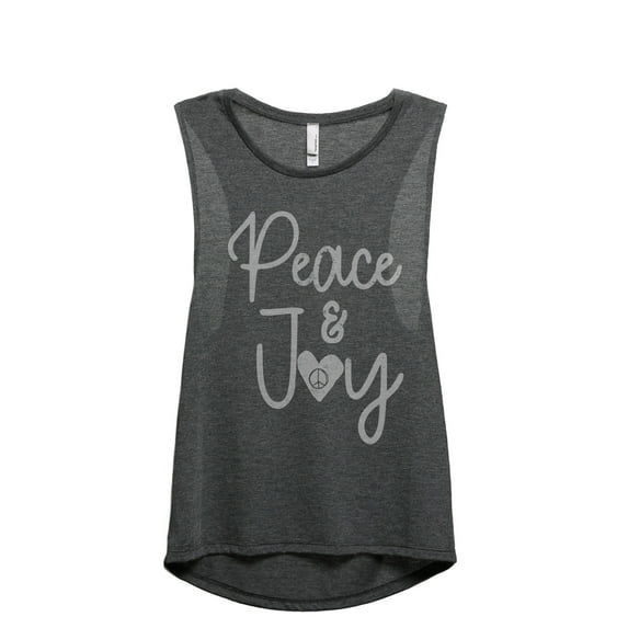 Peace And Joy Women's Fashion Sleeveless Muscle Workout Yoga Tank Top Charcoal Grey X-Large
