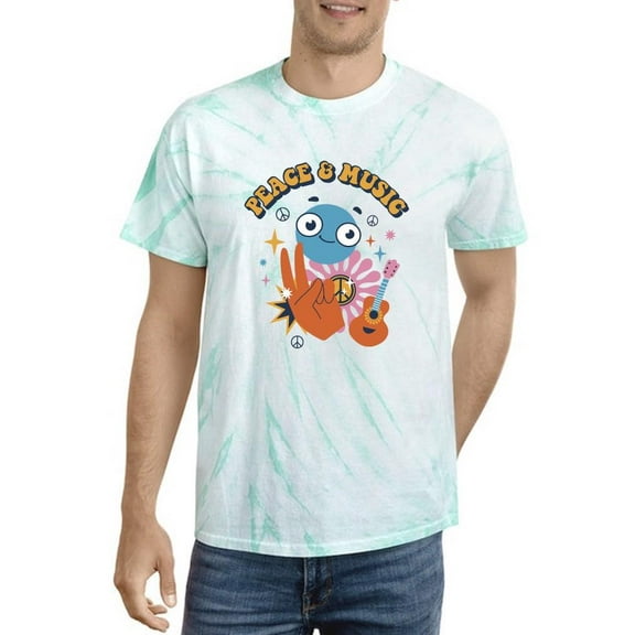 Peace And Music Tie Dye Cyclone Men -Smartprints Designs, Male x-Large