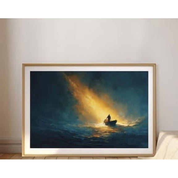 Peace Be Still Jesus Calms Storm Poster, Poster Home Decor , Poster Print Only