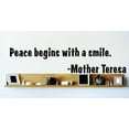 thumbnail image 1 of Peace Begins With A Smile. - Mother Teresa 6"X20" Inspirational Life Quote Vinyl Wall Decal Sticker Graphic Design, 1 of 1