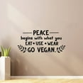 thumbnail image 1 of Peace Begins With What You Eat Use Wear -Vegetarian Lifestyle Vegan Life Quote Vinyl Wall Sticker Art Decal Vegetarian Life Style Kitchen Room Dining Area Wall Design Home Decoration Size (14x20 inch), 1 of 3
