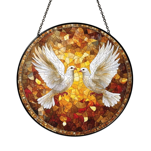 Peace Bird Stained Glass Suncatcher, Wedding or Anniversary Gift