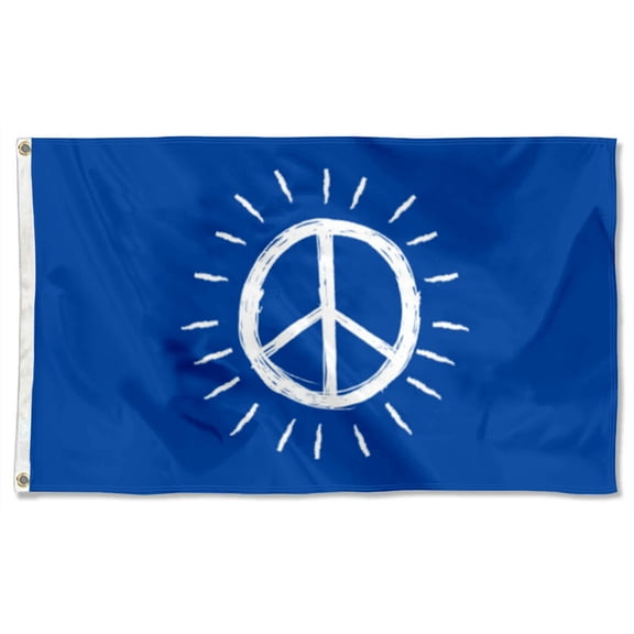 Peace Blue Background Flags Polyester 3x5 FT banner