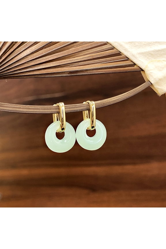 Peace Buckle Fortune Earrings for Women, Niche Design, Popular High-end Earrings, Vintage Simple Elegant Versatile Trendy Ear Jewelry