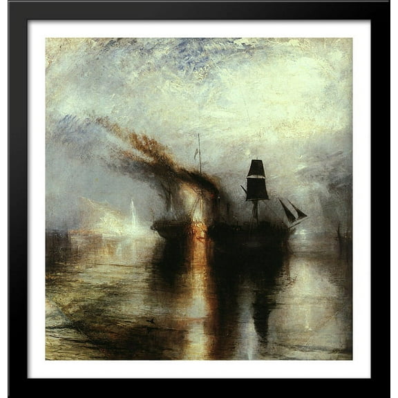 Peace ' Burial at Sea 28x30 Large Black Wood Framed Print Art by Joseph Mallord William Turner