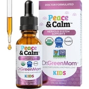 Dr. Green Mom Peace & Calm Kids Supplement Drops, Relaxation & Sleep Support, Unisex Kids, Chamomile, Lemon Balm, St. Johns Wort & Valerian, 1 fl oz