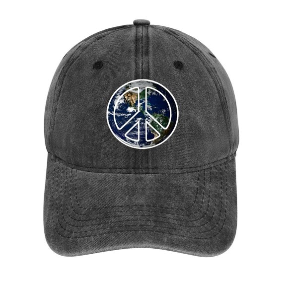 Peace Charcoal Baseball Cap for Men Women, Adjustable Snapback Hats Cotton Hat