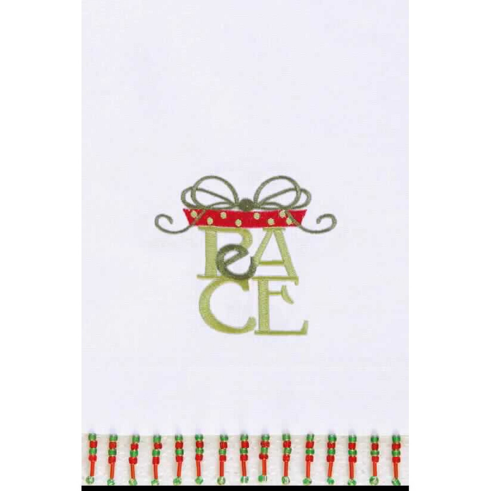 Peace Christmas Embroidered Cotton Beaded Guest Towel - Walmart Business  Supplies, image size:1650x1650