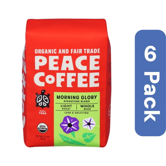 Peace Coffee Coffee Bean Glory 12oz (Pack of 6)