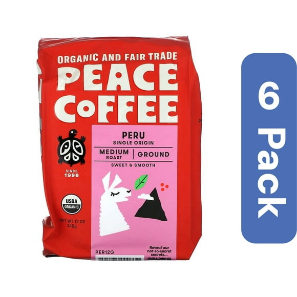 Peace Coffee Coffee Ground Peru 12oz (Pack of 6)