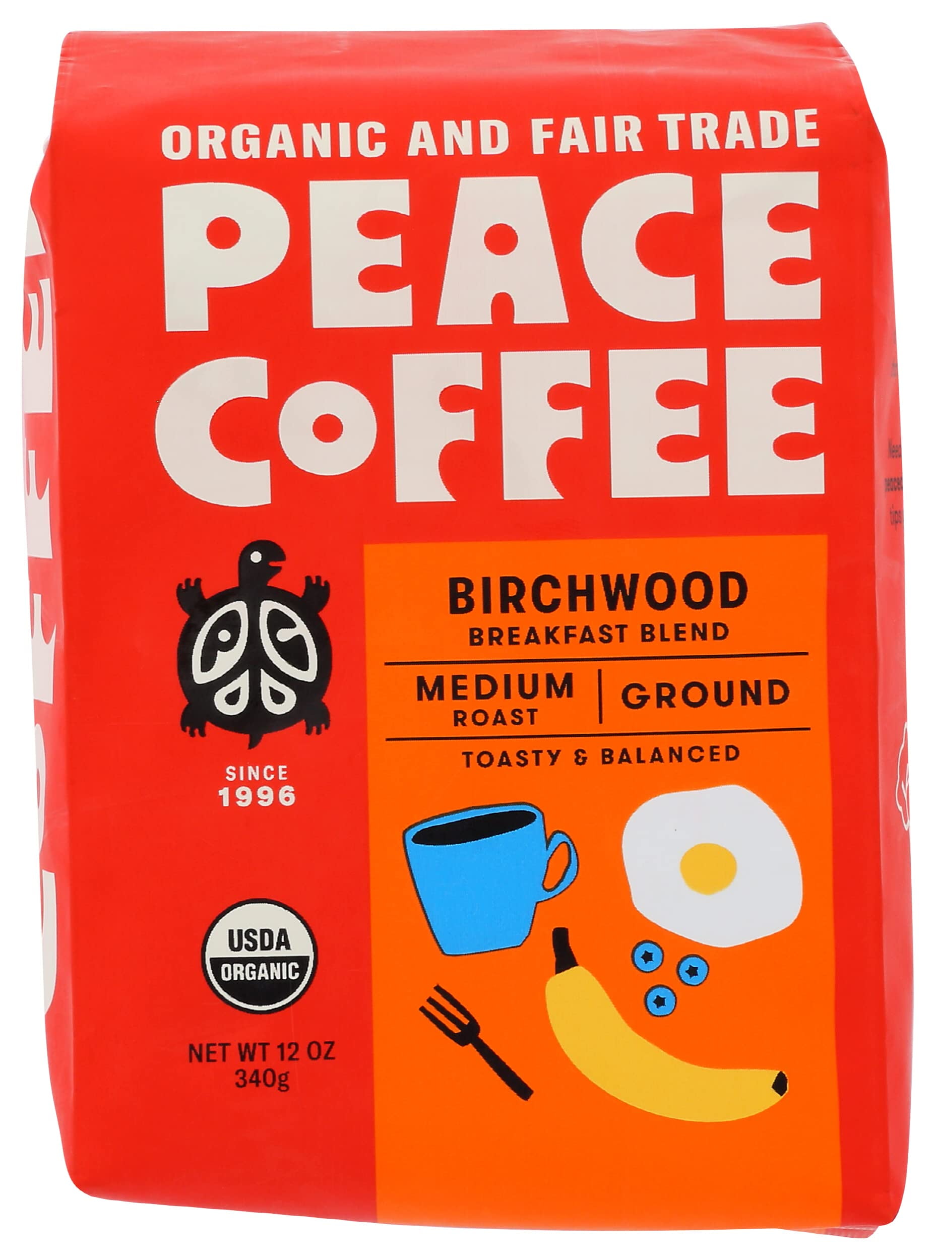 Peace Coffee Ground Birchwood 12 oz (Pack Of 6)