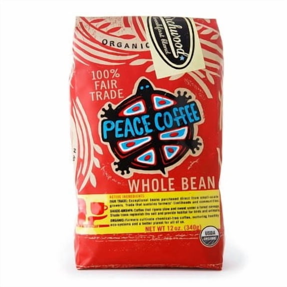 Peace Coffee Whole Bean Birchwood Breakfast Blend 12 oz