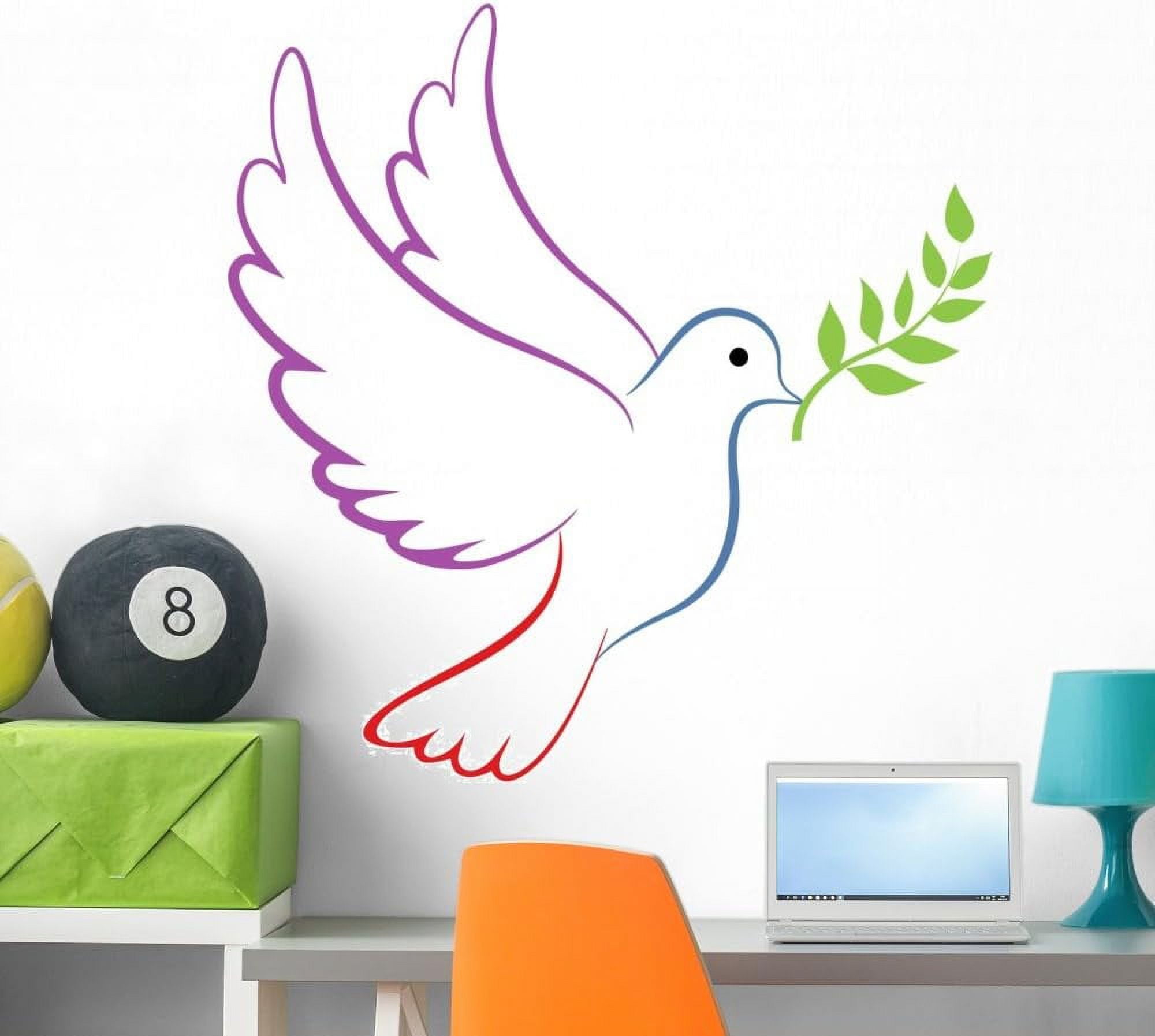 Peace Color Wall Decal Peel and Stick Vinyl Graphic (36 in H x 36 in W