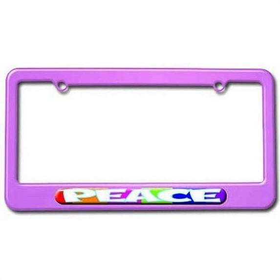 Peace, Colorful Rainbow Blocks License Plate Tag Frame, Multiple Colors