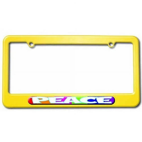 Peace, Colorful Rainbow Blocks License Plate Tag Frame, Multiple Colors