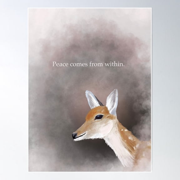 Peace Comes From Within, Zen, Inspirational, Quotes Poster Wall Art, Modern Wall Decor For Living Room Bedroom, 8x12 UNFRAMED
