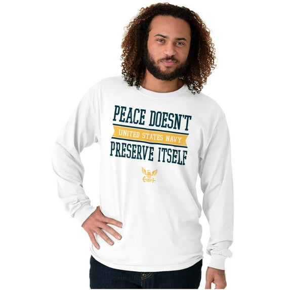 Peace Doesn’t Preserve US Navy Long Sleeve TShirt Men Women Brisco Brands 3X