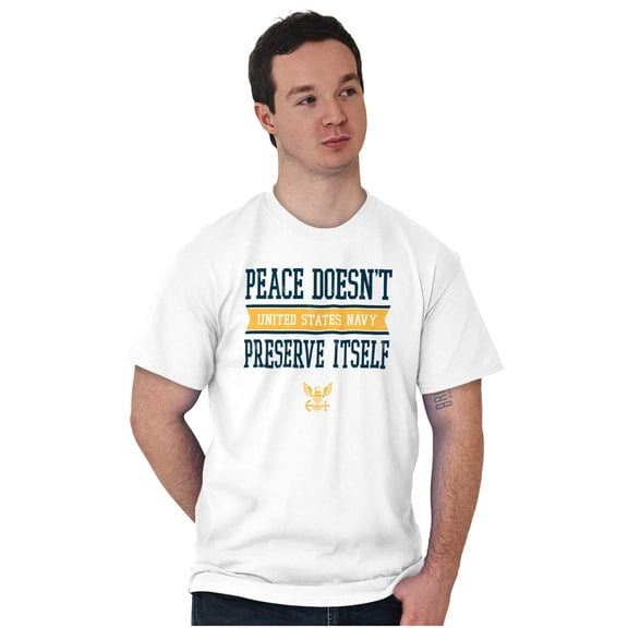 Peace Doesn’t Preserve US Navy Men's Graphic T Shirt Tees Brisco Brands L