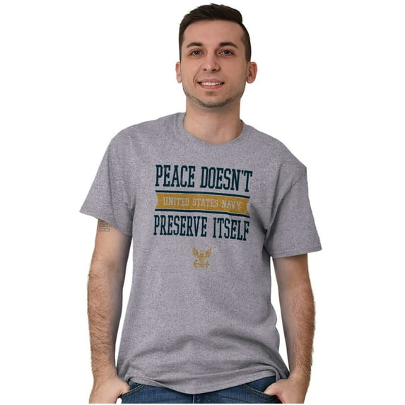 Peace Doesn’t Preserve US Navy Men's Graphic T Shirt Tees Brisco Brands X