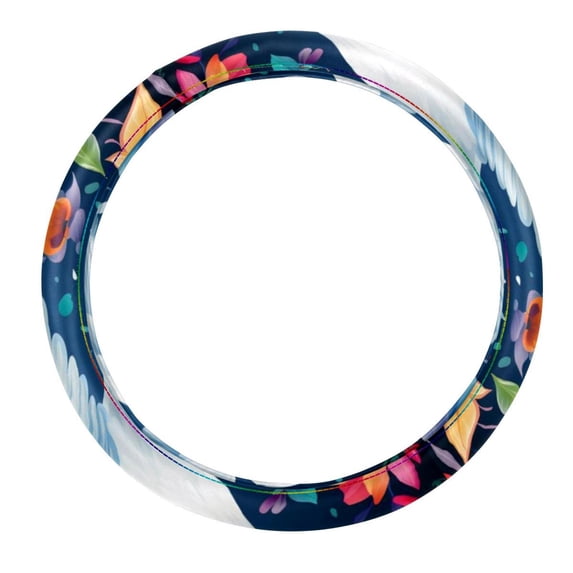 Peace Dove 14.5 Inch Printing PVC Leather Auto Accessory Steering Wheel Cover Car Wheel Covers Steering Wheel Covers