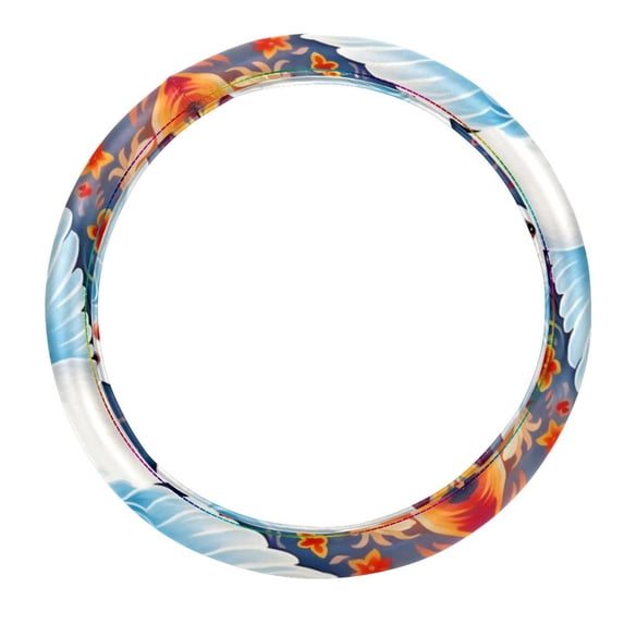 Peace Dove 14.5 Inch Printing PVC Leather Car Wheel Cover Steering Wheel Cover Auto Accessories
