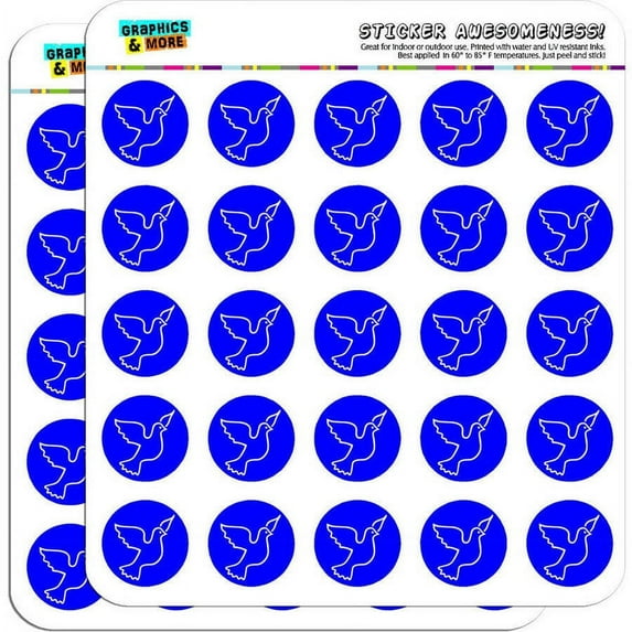 Peace Dove 50 1" Planner Calendar Scrapbooking Crafting Stickers