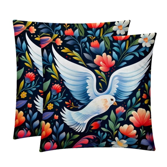 Peace Dove Elegant Velvet Throw Pillow Covers Set of 2 for Bed and Throw Pillows - 16x16, 18x18, 20x20 Inches with Unique Patterns for Home Decor and More