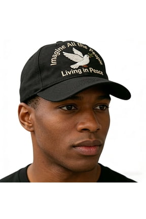 Peace Dove Embroidered Baseball Cap Imagine All the People Live in Peace Adjustable Hat Music Festivals Everyday Style