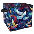 thumbnail image 1 of Peace Dove Foldable Storage Containers Bins with Handle, 10.8"x10.5"x10.6", Large Capacity Storage Basket, 1 of 6