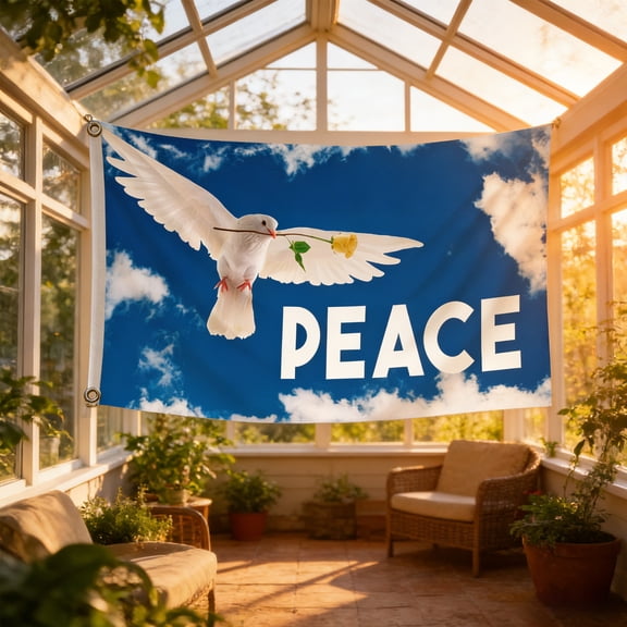 Peace Dove Garden Flag 59x35in, Double Sided Weatherproof Polyester Yard Banner, Fade Resistant Outdoor Home Decor for Spring