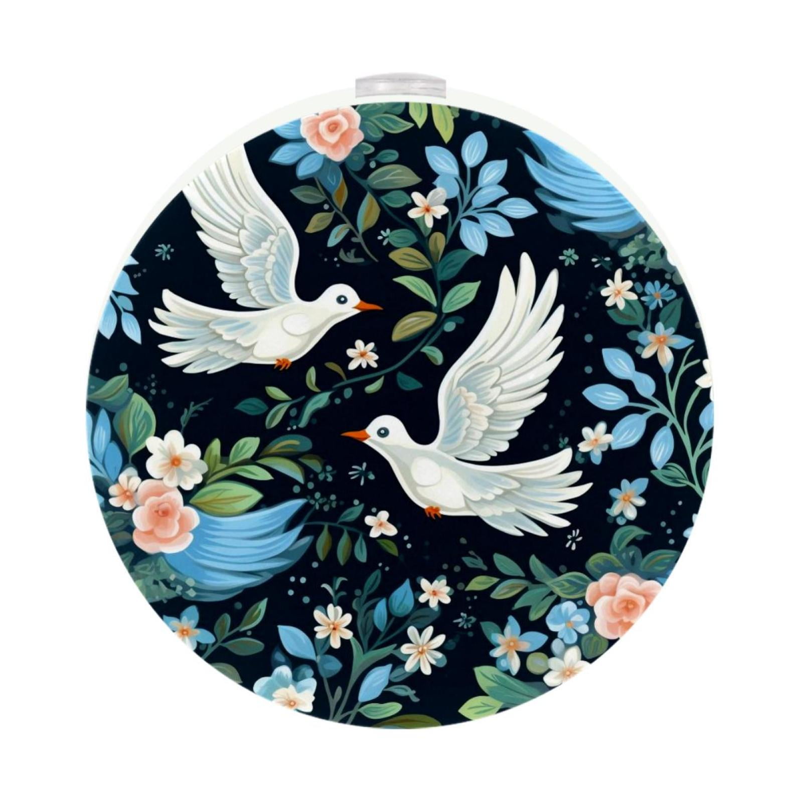 Peace Dove LED Round Night Light-2PCS, Dimmable Plug-in Circle Wall ...