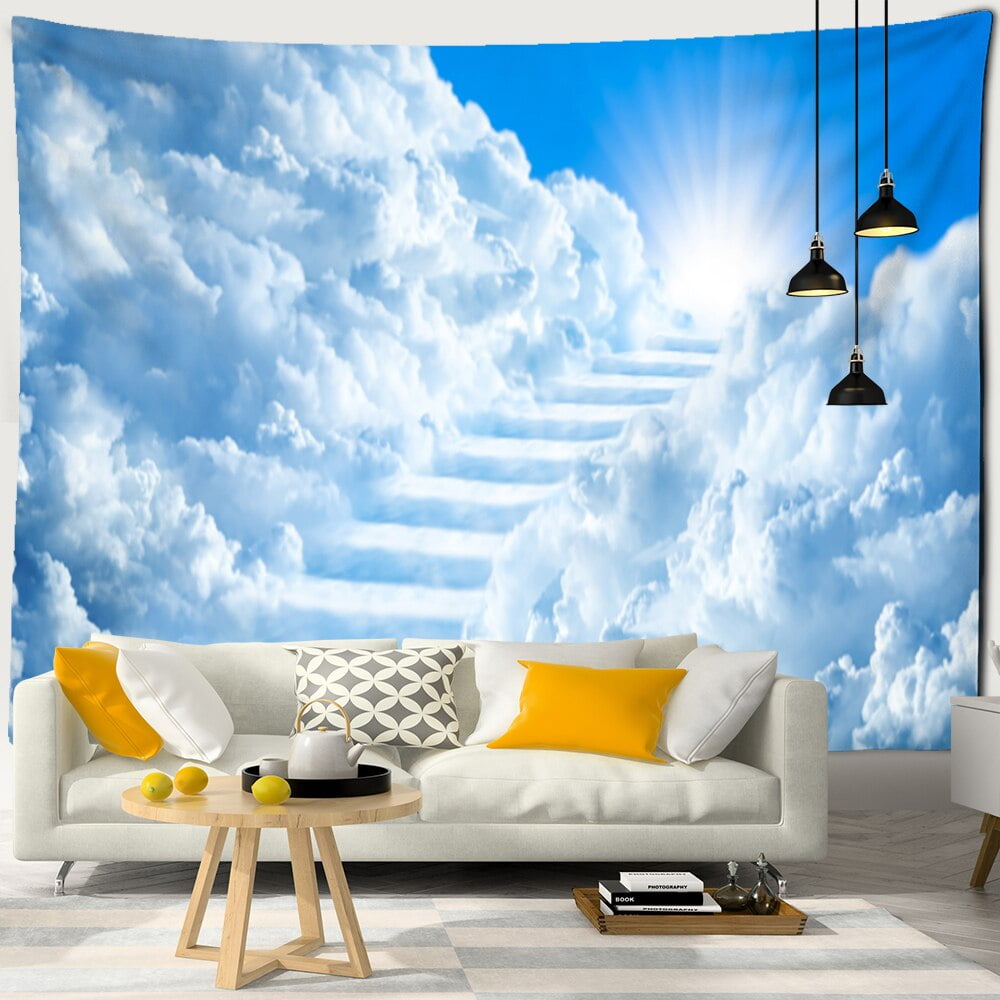 Peace Dove Ladder Tapestry Wall Hanging Clouds Sky Bohemian Style ...