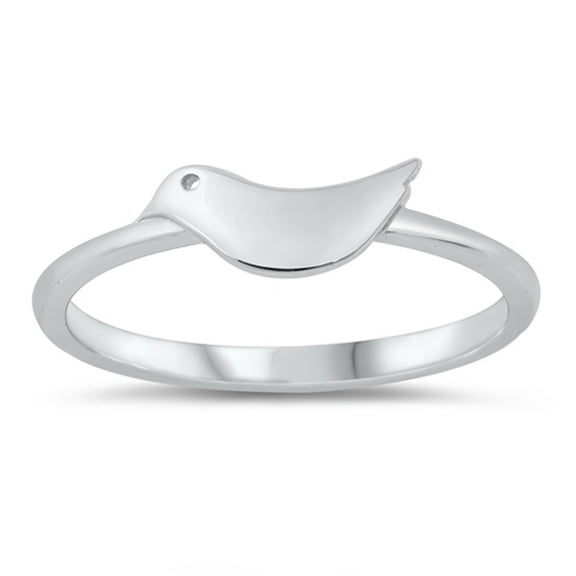 Peace Dove Love High Polished Ring .925 Sterling Silver Band Jewelry Female Male Unisex Size 5