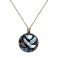 thumbnail image 1 of Peace Dove Necklace Personalized Custom Photo Round Pendant Adjustable Stainless Steel Necklaces with Gift Box for Men Women Mothers Valentine's Jewelry Gift, 1 of 6