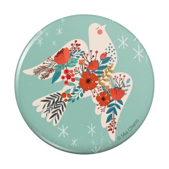 Peace Dove at Christmas Pinback Button Pin