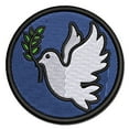 thumbnail image 1 of Peace Dove with Olive Branch Applique Multi-Color Embroidered Hook & Loop Patch - 2.5 Inch Small, 1 of 5