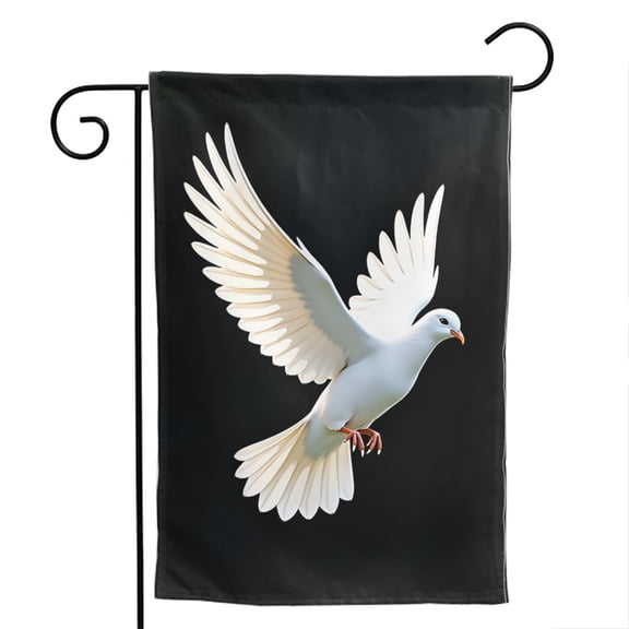 Peace Dove with Swings Polyester Garden Flag 12.5x18 Inch - Double Sided Sunlight Outdoor Welcome Banner