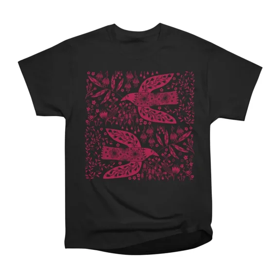 Peace Doves and Flowers Red T-Shirt Tee Gift For Him Merch For Her Apparel For Friend