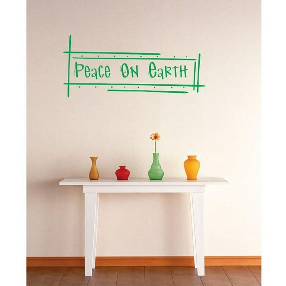 Peace On Earth Christ God Religious Pray Spiritual Holy Bible Christian Worship Holiday Gift Decorating Ideas Girl Boy Bedroom Wall Decal Sticker - Size: 22 Inch x 40 Inch