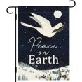 thumbnail image 1 of Peace on Earth Pigeon Garden Flag Winter Snowflakes Dove Bird Garden Flag 12.5x18 Double Side Rustic Farmhouse Yard Flag Christmas Winter Outdoor Decor, 1 of 6