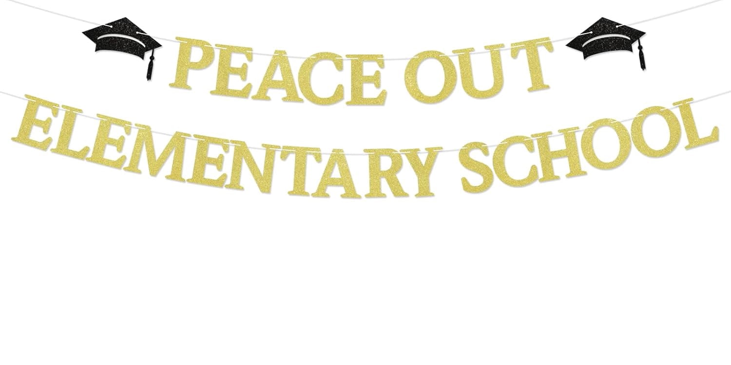 Peace Out Elementary School Banner - Peace Out 5th Grade Grad Party ...