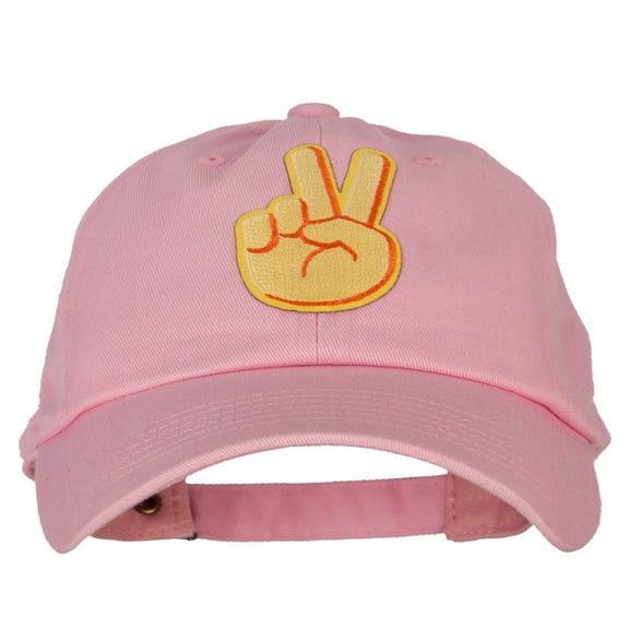 Peace Icon Patched Unstructured Washed Cap - Lt Pink OSFM