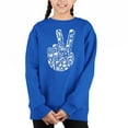 thumbnail image 1 of Peace Finger Notes - Girl's Word Art Crewneck Sweatshirt, 1 of 3