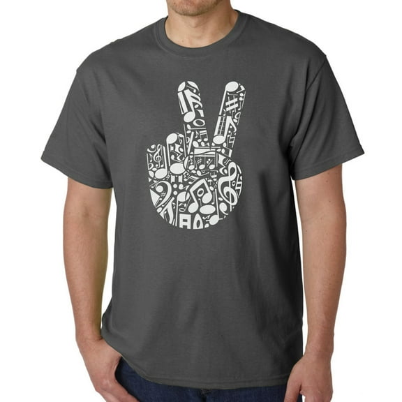 Peace Finger Notes - Men's Word Art T-Shirt