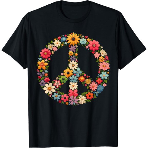 Peace Flower Lover Hippie T-Shirt, F765 Tshirt All Size S-5XL