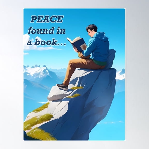 Peace Found In A Book Poster Wall Art Modern Wall Decor Wall Art Home Decor Cute Birthday Gift