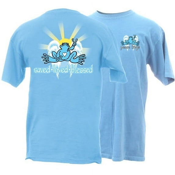 Peace Frogs Adult Saved, Loved, Blessed Short Sleeve T-Shirt