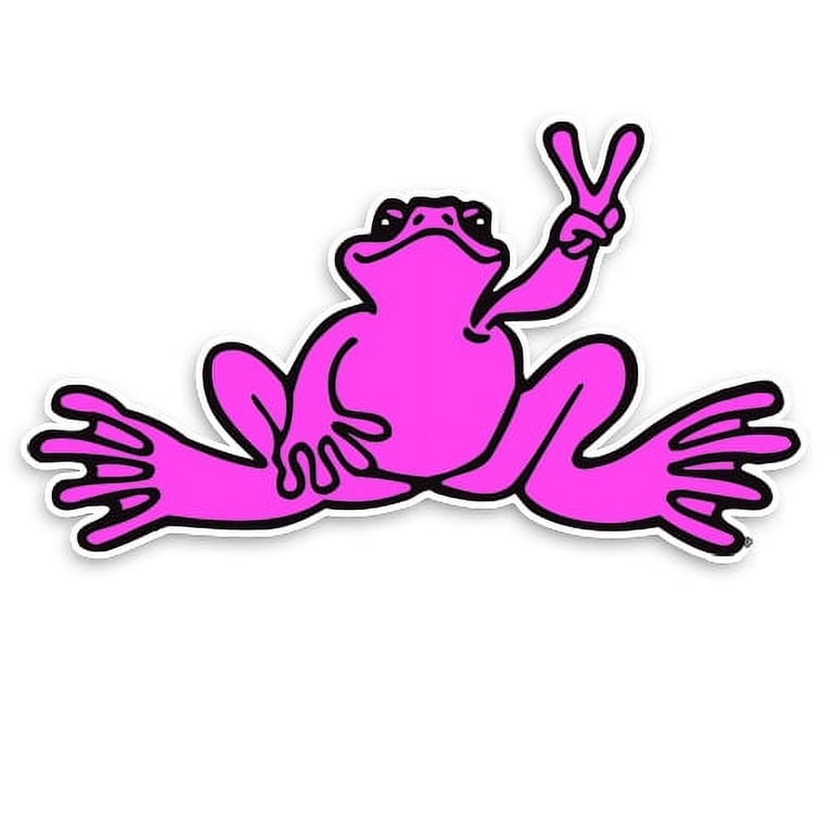 Peace Frog Vinyl Decal Sticker - Colorful Cut-Out Design, Weather Resistant, 2.5x5", For Windows, Cars, Laptops