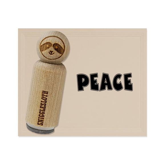 Peace Fun Text Rubber Stamp for Scrapbooking Crafting Stamping - Small 3/4 Inch