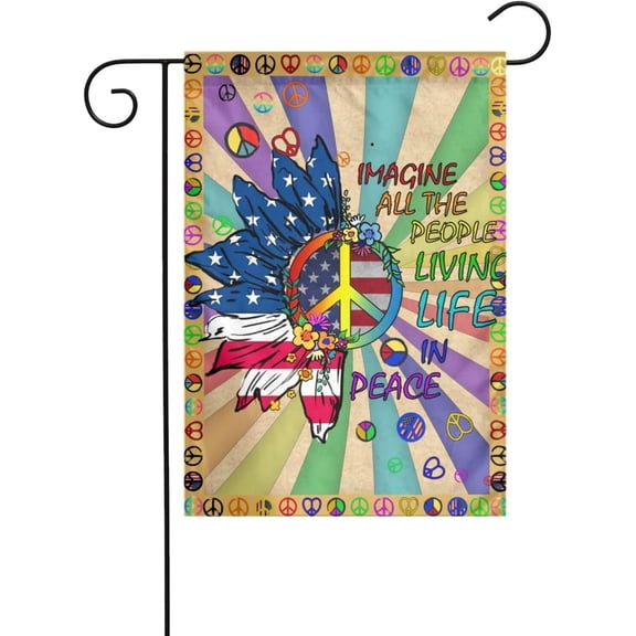 Peace Garden Flag 12 x 18 Inch Double Sided Polyester Outdoor Decor